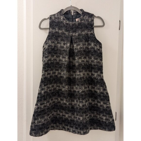 aoyama itchome Wool Blend Sleeveless A-Line Dress With Pleated Front Detail Back - Picture 1 of 9